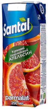 Сантал Напиток сокосодержащий Красный Сицилийский Апельсин 0,25л.*12шт. Сантал