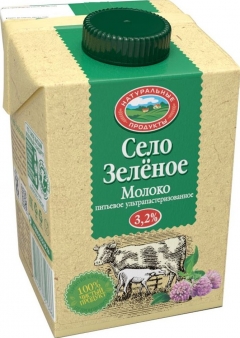 Молоко Село Зеленое ультрапаст 3,2% 500г TBA Edge *12шт.