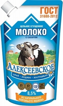 Сгущенное молоко Алексеевское 650г сашет ГОСТ АМКК*18шт.
