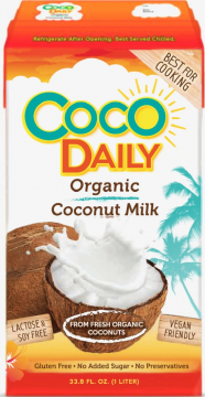 Органическое кокосовое молоко CocoDaily 61%, 1000 мл (жирность 17-19%)*12шт.