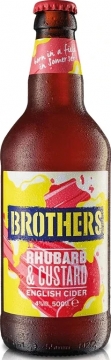 Сидр яблочный Brothers Rhubarb & Custard Cider, игристый, полусладкий, 4%, 12х0,5л бутылка