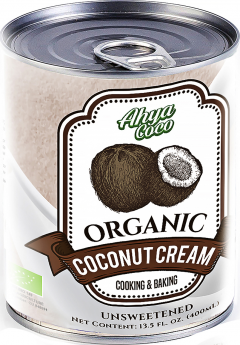 Органические кокосовые сливки AHYA, 400 мл (жирность 20-22%)/24шт.