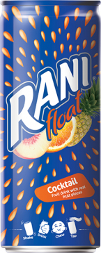 Rani Коктейль, сокосодержащий напиток из смеси соков с кусочками персика, ж/б 240 мл/24шт