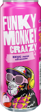 Funky Monkey Craazy 0,45л.*12шт. Личи Питахайя  Фанки Манки Крэйзи
