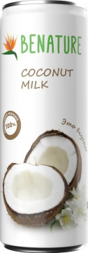 Benature Кокосовое молоко алюминиевая банка 250 мл*24шт.