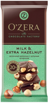 Ozera Молочный шоколад цельный фундук Extra Hazelnut 90гр./16шт.
