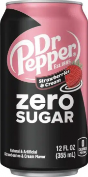 Dr. Pepper 0,355л.*12шт. Strawberry Cream ZERO USA