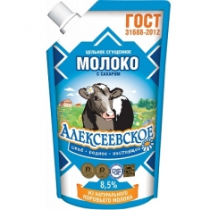 Сгущенное молоко Алексеевское 270г сашет ГОСТ АМКК/24шт.