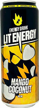LIT ENERGY 0,45л.*12шт. Энергетический напиток MANGO COCONUT  Лит Энерджи