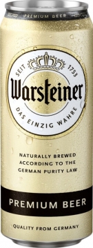 Пиво WARSTEINER PREMIUM, пастеризованное светлое фильтрованное, 4,8%, 0,5л. БАНКА