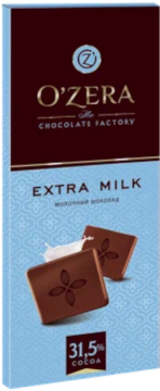 Ozera Extra milk шоколад молочный 90гр./15шт.  Озера